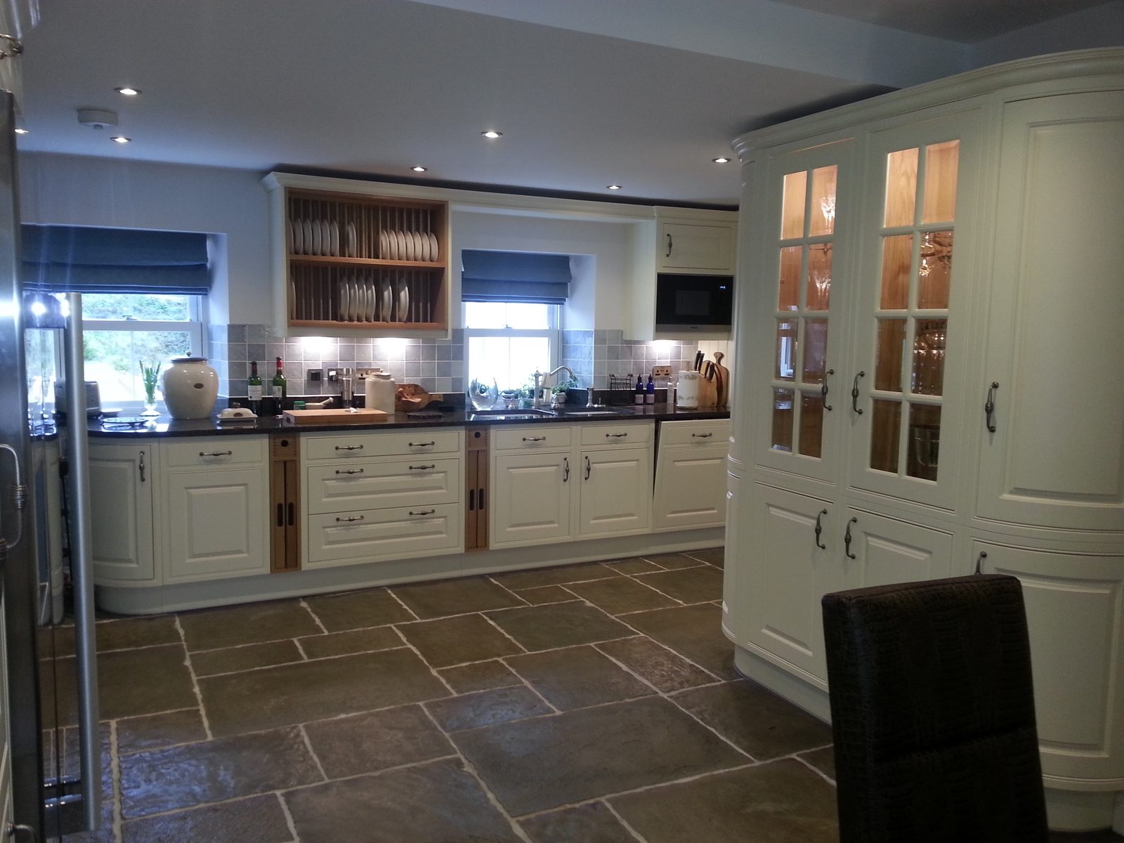 Hand-fitted kitchen with flagstone floor, Jersey