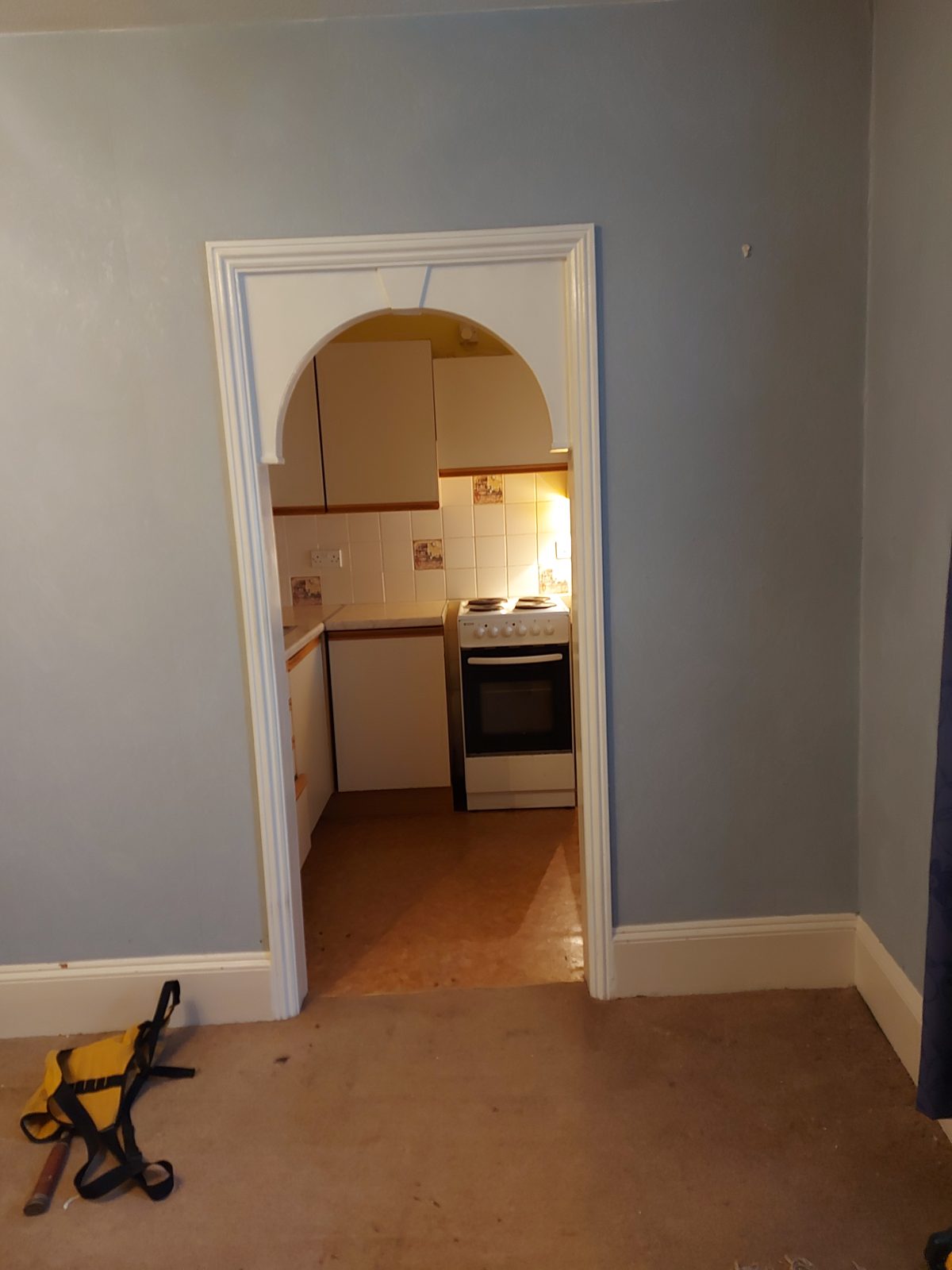 Before, through the arch: St John's Road kitchen project photo 01