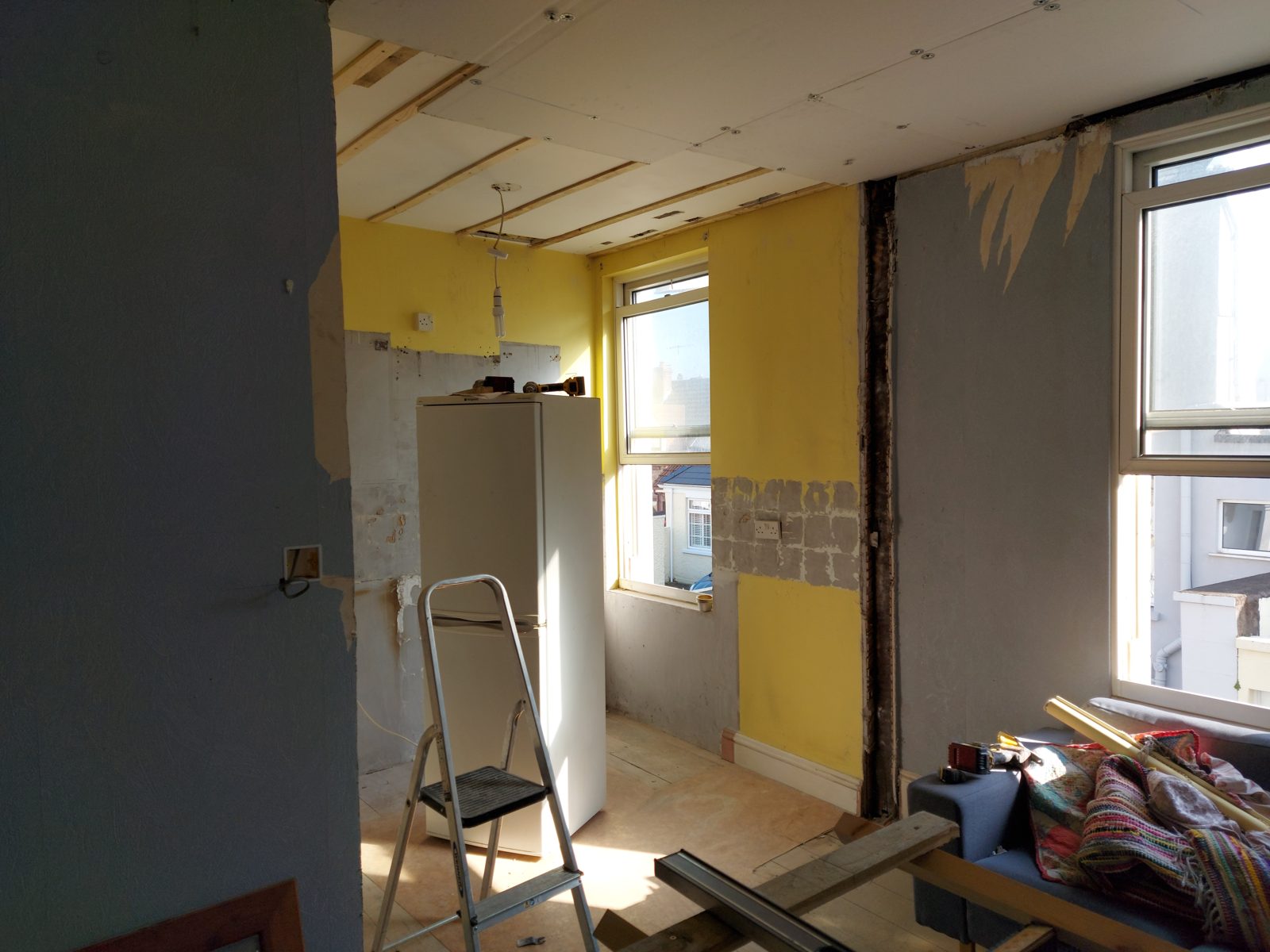 Ceiling opened up: St John's Road kitchen project photo 04