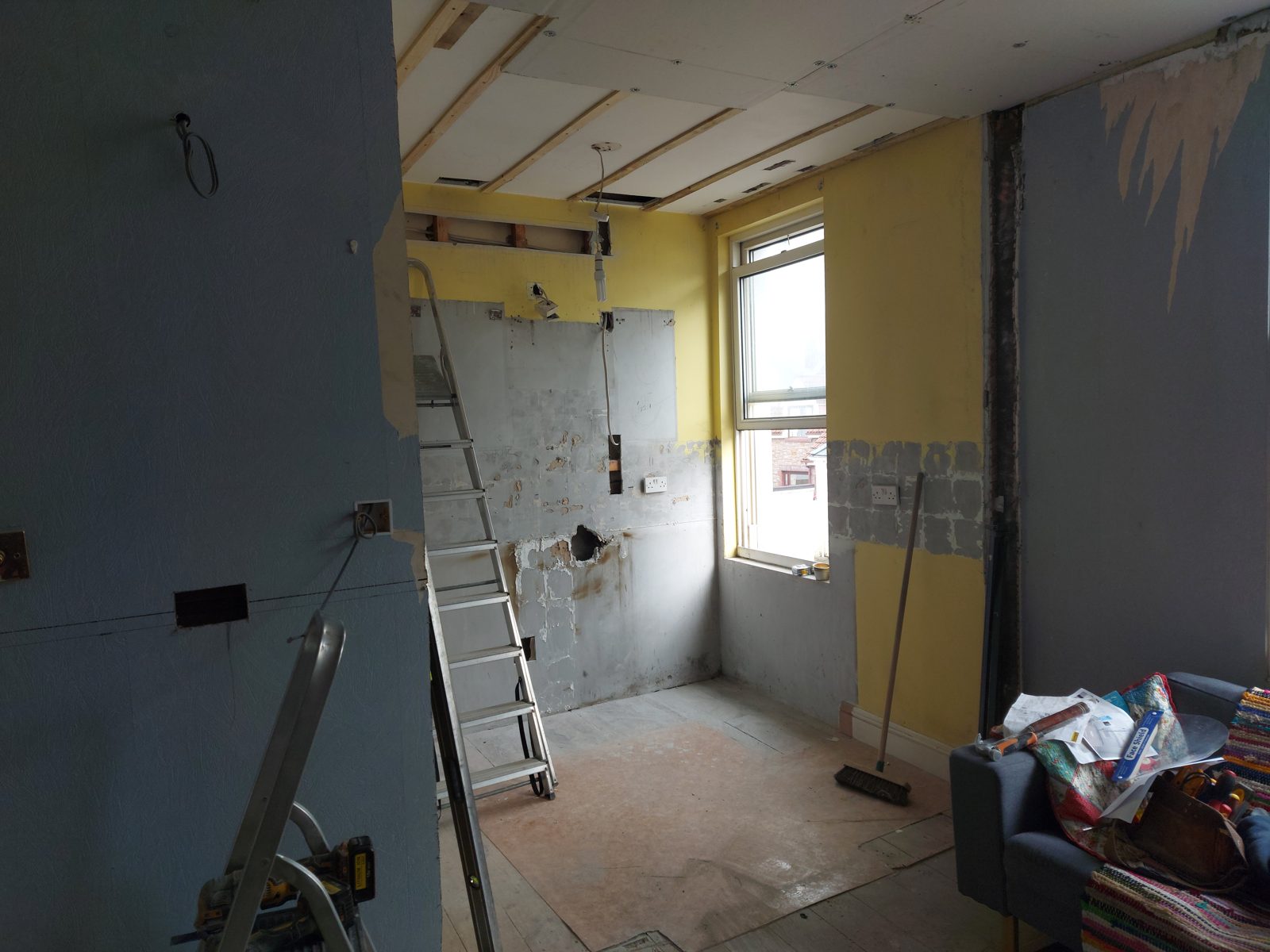 Stripped and cleared for first fix: St John's Road kitchen project photo 06