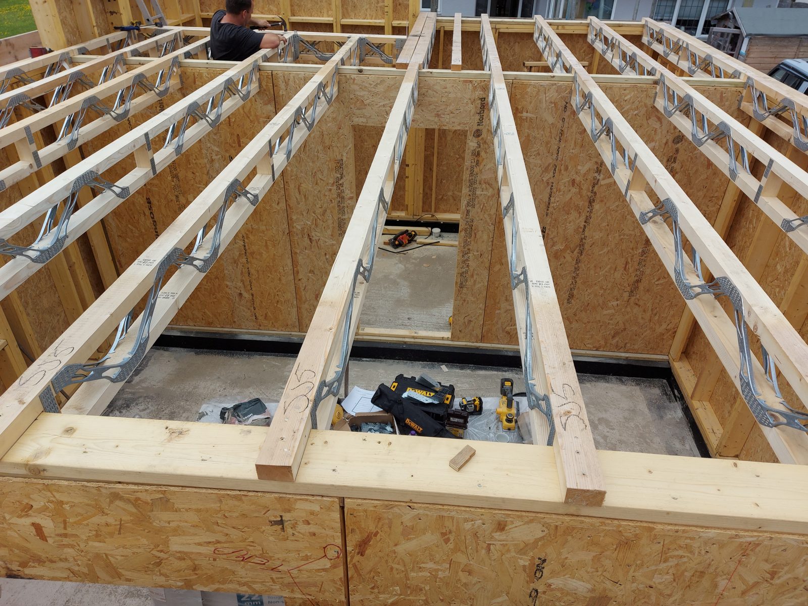 Joists in around the stairwell opening: Timber frame new build project photo 03