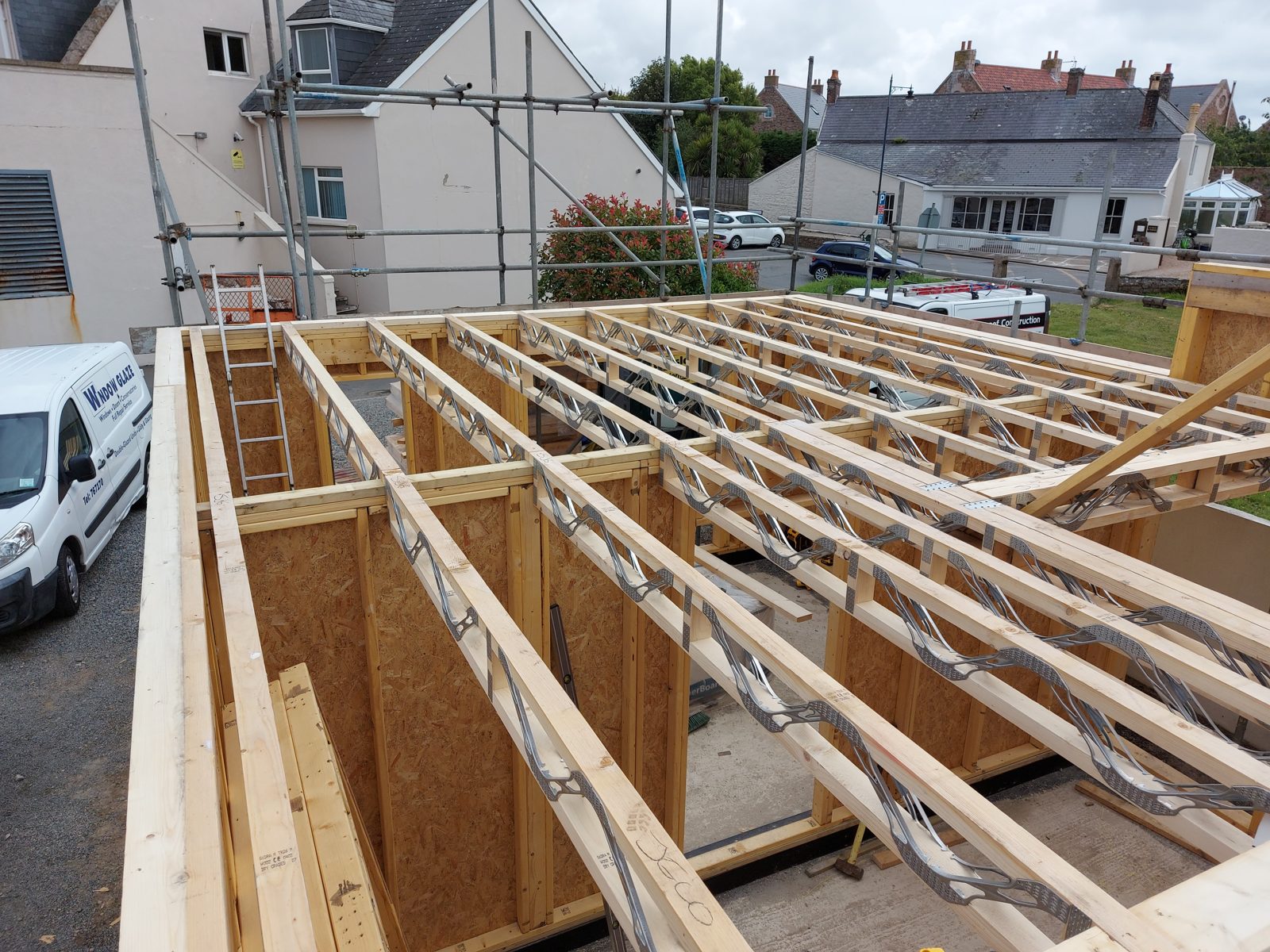 Deck edge and ladder access: Timber frame new build project photo 06