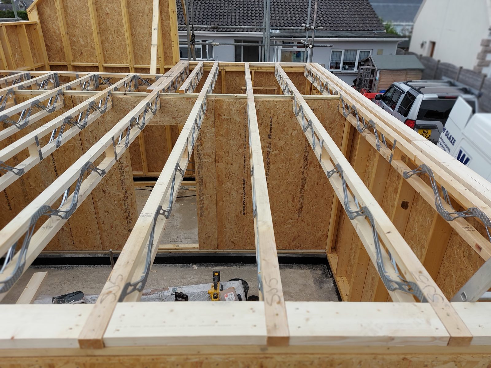 First floor squared off: Timber frame new build project photo 08
